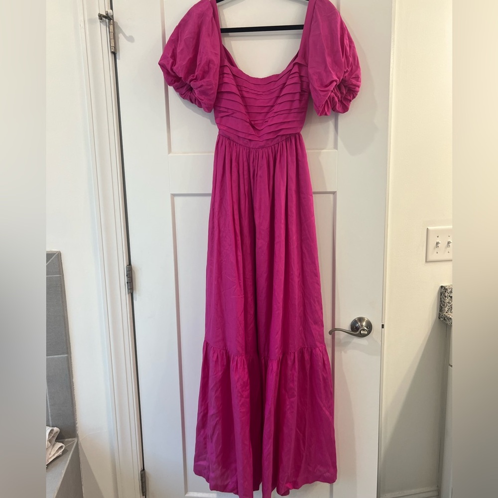 Abercrombie & Fitch Emerson Bow Back Maxi Dress Small Hot Pink - Picture 7 of 9